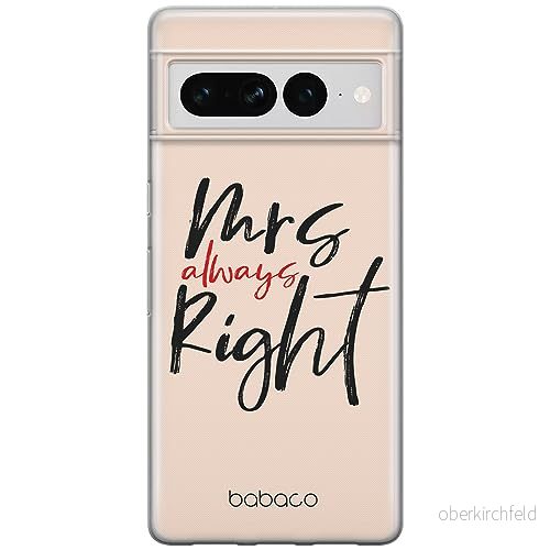 ERT GROUP mobiltelefonfodral för Google PIXEL 7 PRO originalt och officiellt licensierat Babaco mönster Mrs Right 001 optimalt anpassad till formen på mobiltelefonen, fodral tillverkad av TPU plast 5905795169046