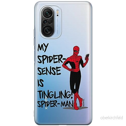 ERT GROUP mobiltelefonfodral för Xiaomi MI 11i/ REDMI K40/K40 PRO/POCO F3/ F3 PRO originalt och officiellt licensierat Marvel mönster Spider Man 024, gedeeltelijk transparant 5905795000806