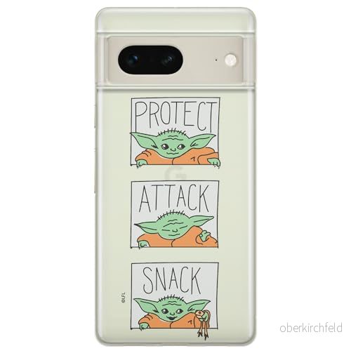 ERT GROUP mobiltelefonfodral för Google PIXEL 7 originalt och officiellt licensierat Star Wars mönster Baby Yoda 009 optimalt anpassad till formen på mobiltelefonen, gedeeltelijk transparant 5905795158774