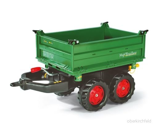 Rolly Toys rollyMega Trailer (för barn från 310 år, tvåaxshängare, trehjulingsmugg, med bakkoppling) 122202 4006485122202
