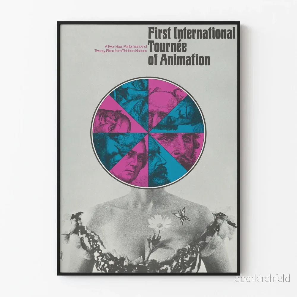 Vintageaffisch för First International Tournée of Animation