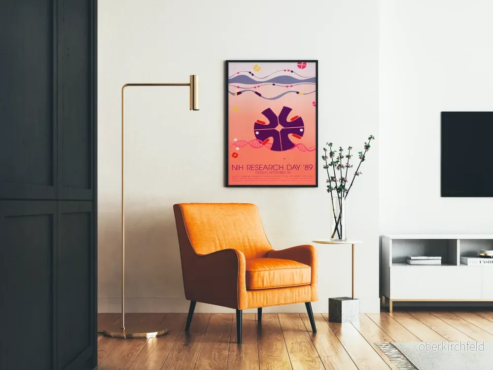Dekorativ poster NIH Forskningsdag 1989 abstrakt vetenskaplig design - Bild 2