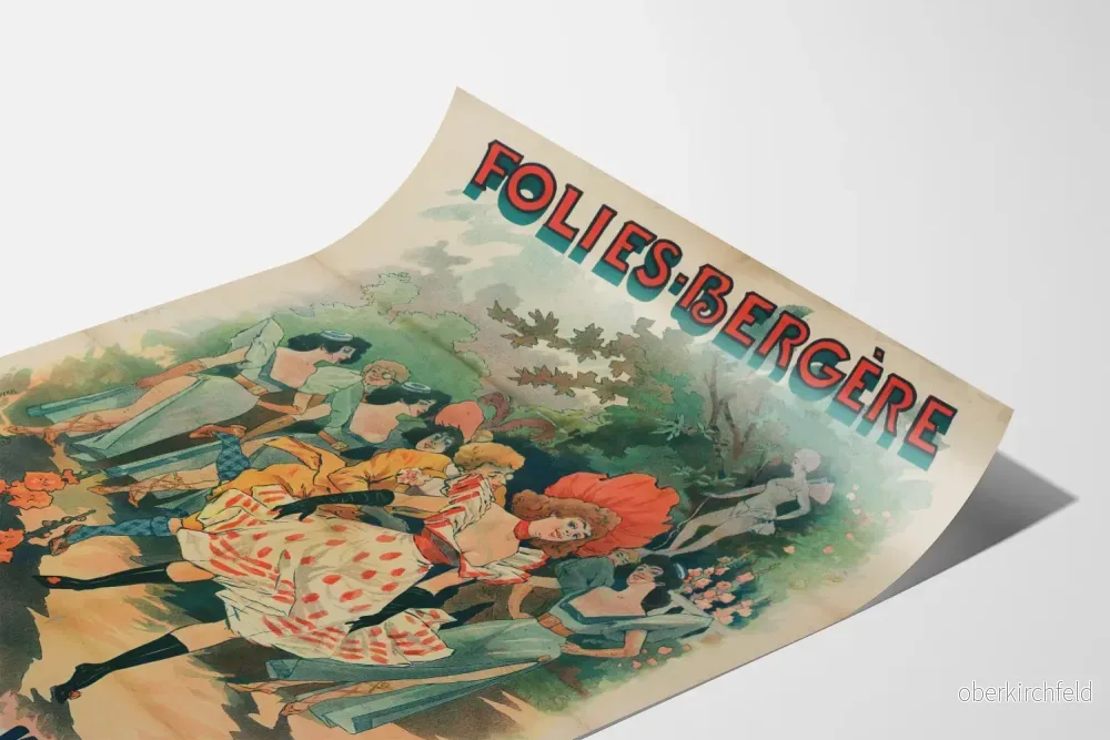Vintageposter Folies Bergère De Unga Damen från 1900-talet - Bild 3