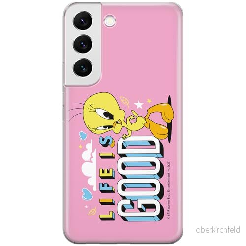 ERT GROUP mobiltelefonfodral för Samsung S22 originalt och officiellt licensierat Looney Tunes mönster Tweety 016 optimalt anpassad till formen på mobiltelefonen, fodral tillverkad av TPU plast 5905795098995
