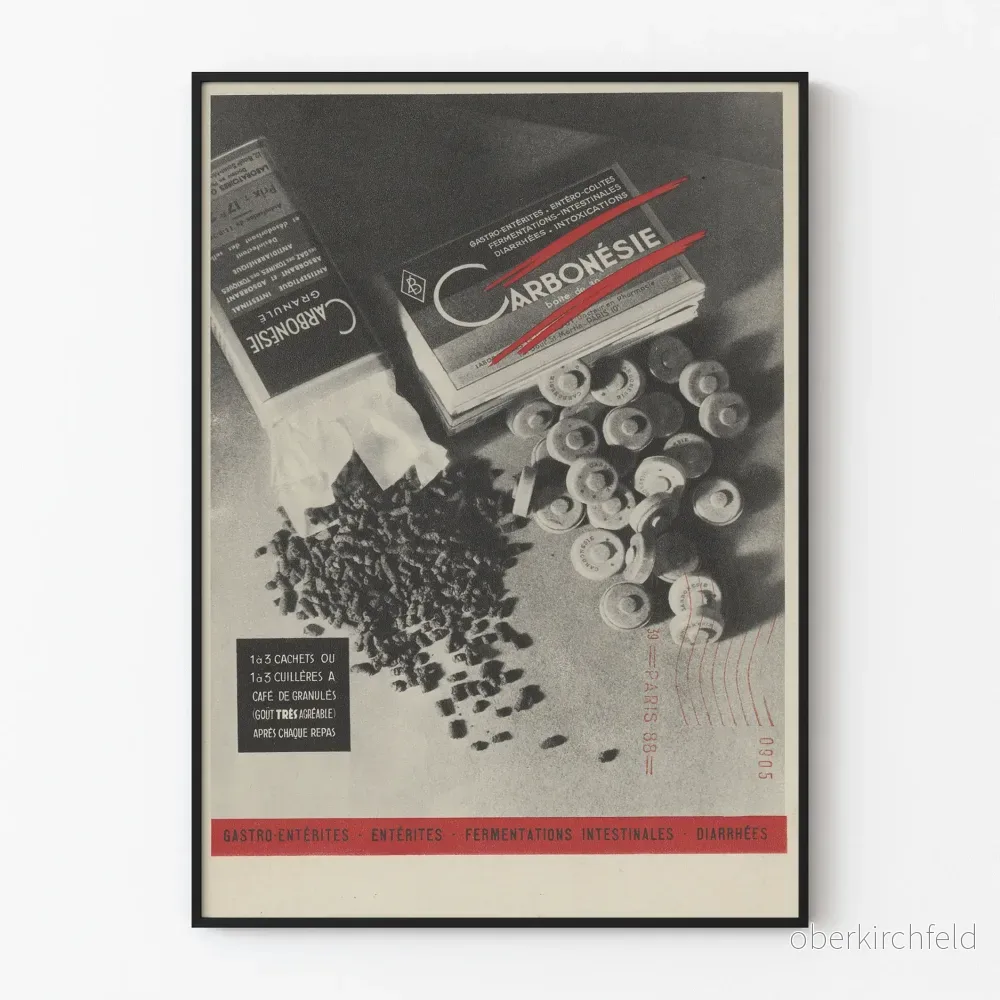 Vintageposter Carbonésie för väggdekoration på apotek