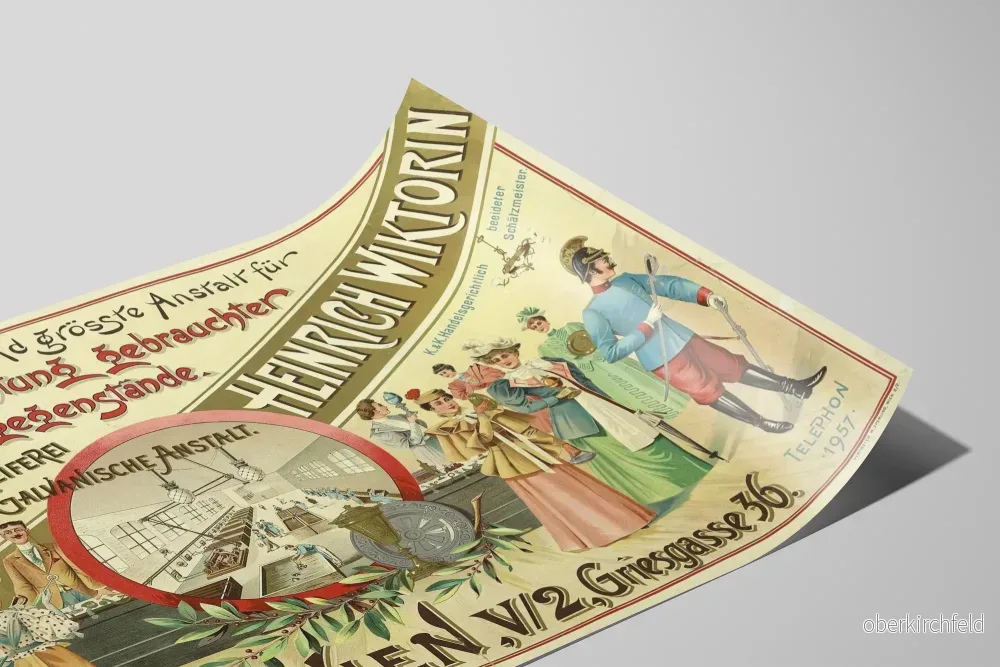 Vintageaffisch för verkstadsmetallurgi och galvanoplastik Heinrich Wiktorin - Bild 2