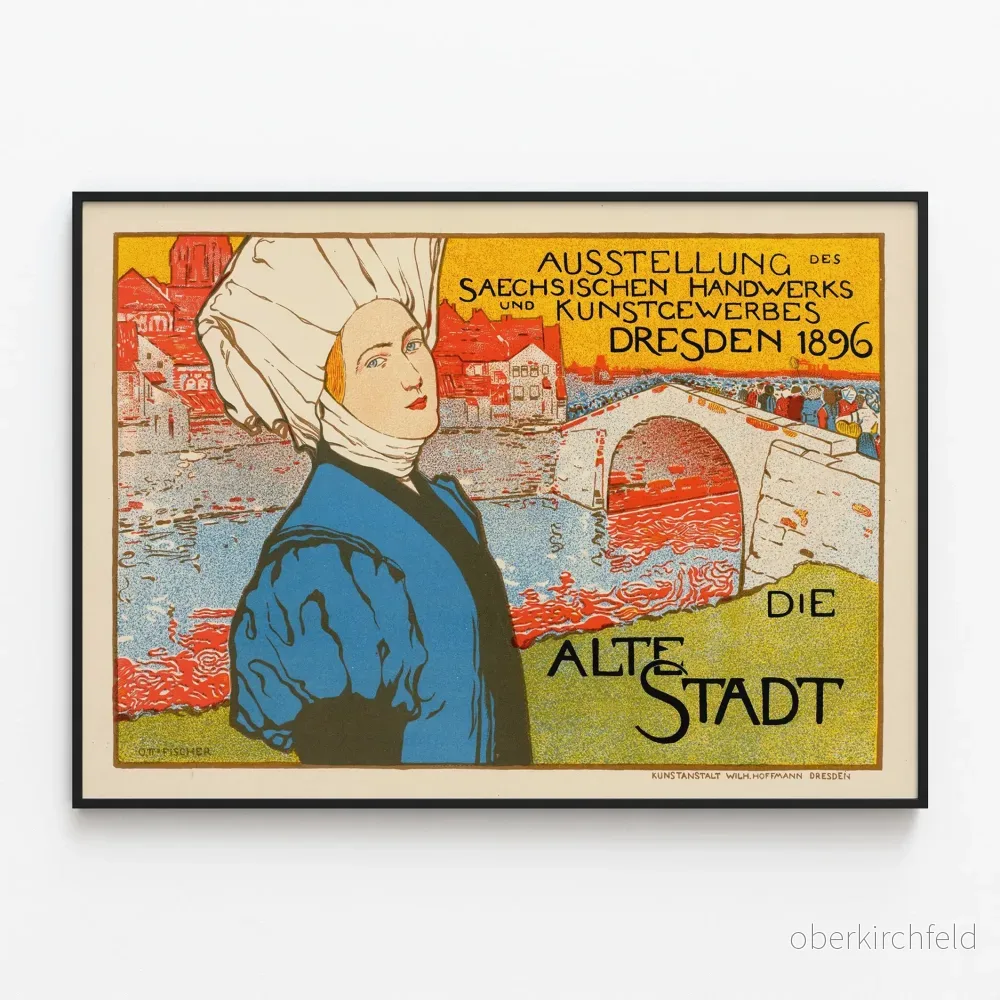 Vintageposter av Gamla stan i Dresden 1896 Vintageposter av Gamla stan i Dresden 1896