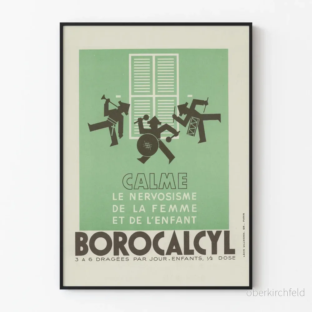 Vintageposter Borocalcyl - Retro väggdekoration och grafiska designer