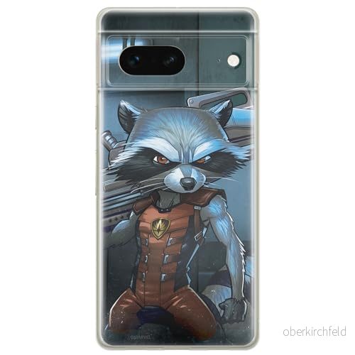 ERT GROUP mobiltelefonfodral för Google PIXEL 7 originalt och officiellt licensierat Marvel mönster Rocket 001 optimalt anpassad till formen på mobiltelefonen, fodral tillverkad av TPU plast 5905795157746