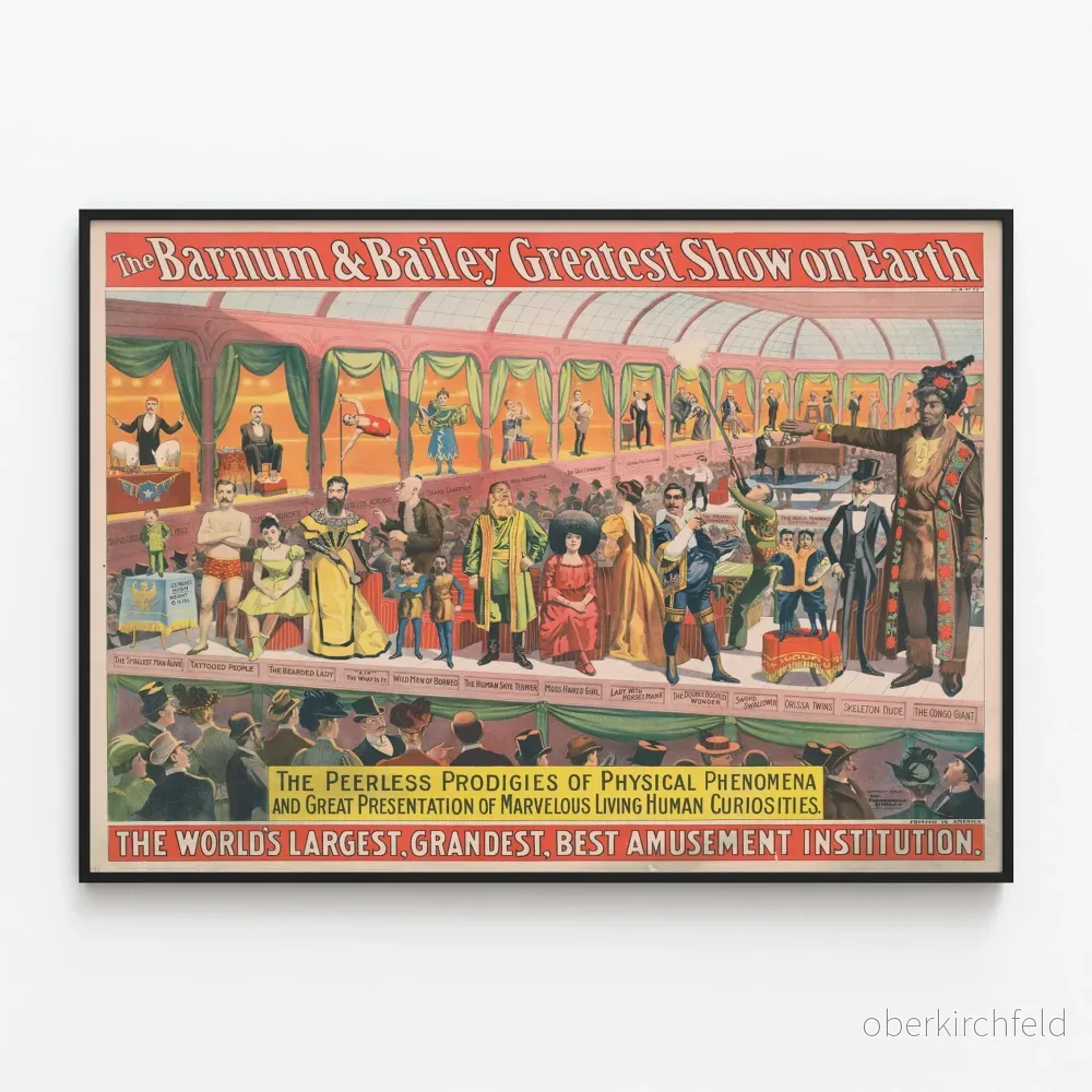 Vintageposter Barnum & Bailey The Peerless Prodigies - Retro Väggdekoration