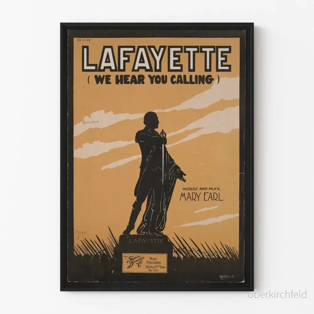 Vintageposter Lafayette We Hear You Calling för väggdekoration