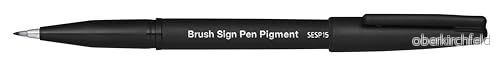 Pentel SESP15 AX Brush Sign Pen Pigment med pigmenterat bläck, fiberpenna, borstliknande spets, svart, 1 styck 884851045003