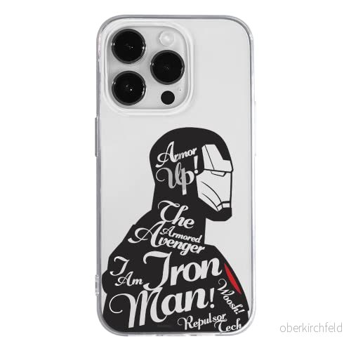 ERT GROUP mobiltelefonfodral för Apple Iphone 14 PRO originalt och officiellt licensierat Marvel mönster Iron Man 010 optimalt anpassad till formen på mobiltelefonen, gedeeltelijk transparant 5905131926579