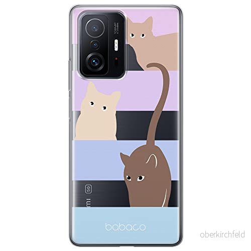ERT GROUP mobiltelefonfodral för Xiaomi 11T 5G / PRO originalt och officiellt licensierat Babaco mönster Cats 014 optimalt anpassad till formen på mobiltelefonen, gedeeltelijk transparant 5905131068705