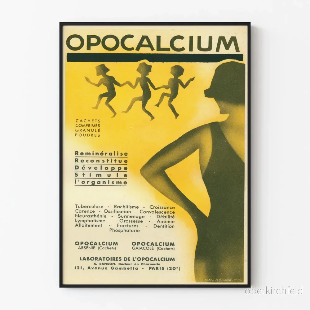 Vintageposter Opocalcium för väggdekoration för hälsa