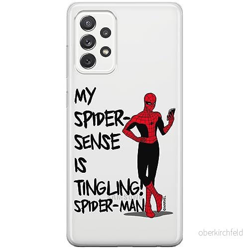 ERT GROUP mobiltelefonfodral för Samsung A73 5G originalt och officiellt licensierat Marvel mönster Spider Man 024 optimalt anpassad till formen på mobiltelefonen, gedeeltelijk transparant 5905795000707