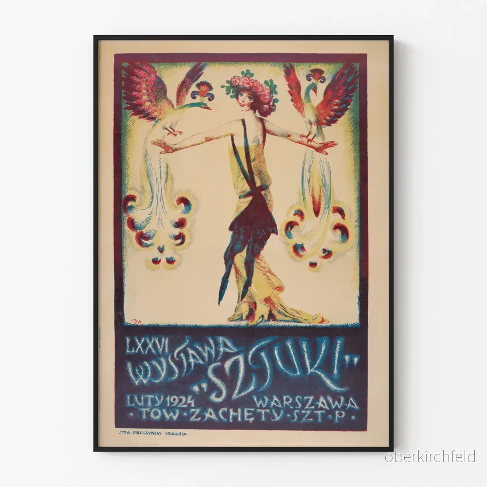 Vintage affisch konstutställning Warszawa 1924