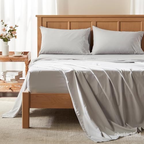 Comfort Spaces Coolmax Fukttransporterande lakanset mjukt, blekningsbeständigt, helt elastisk djup ficka passar upp till 40 cm madrass varmt väderkylark för nattsvett, tvilling, grå, 3 delar 86569922526