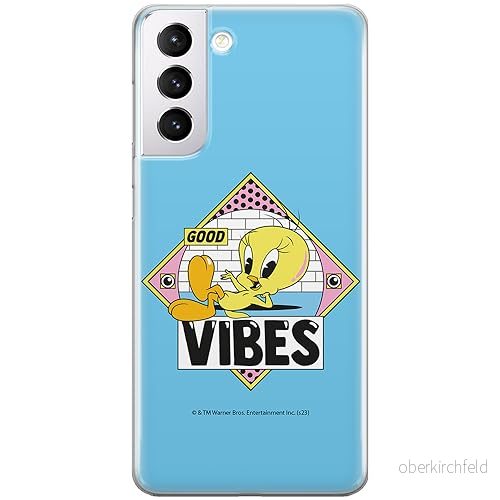 ERT GROUP mobiltelefonfodral för Samsung S21 PLUS originalt och officiellt licensierat Looney Tunes mönster Tweety 013 anpassad till formen på mobiltelefonen, fodral tillverkad av TPU plast 5905795094522