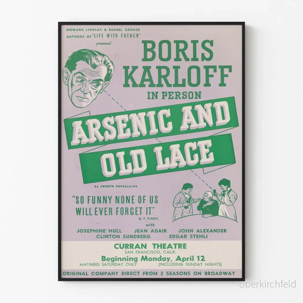 Vintageposter Arsenic and Old Lace med Boris Karloff