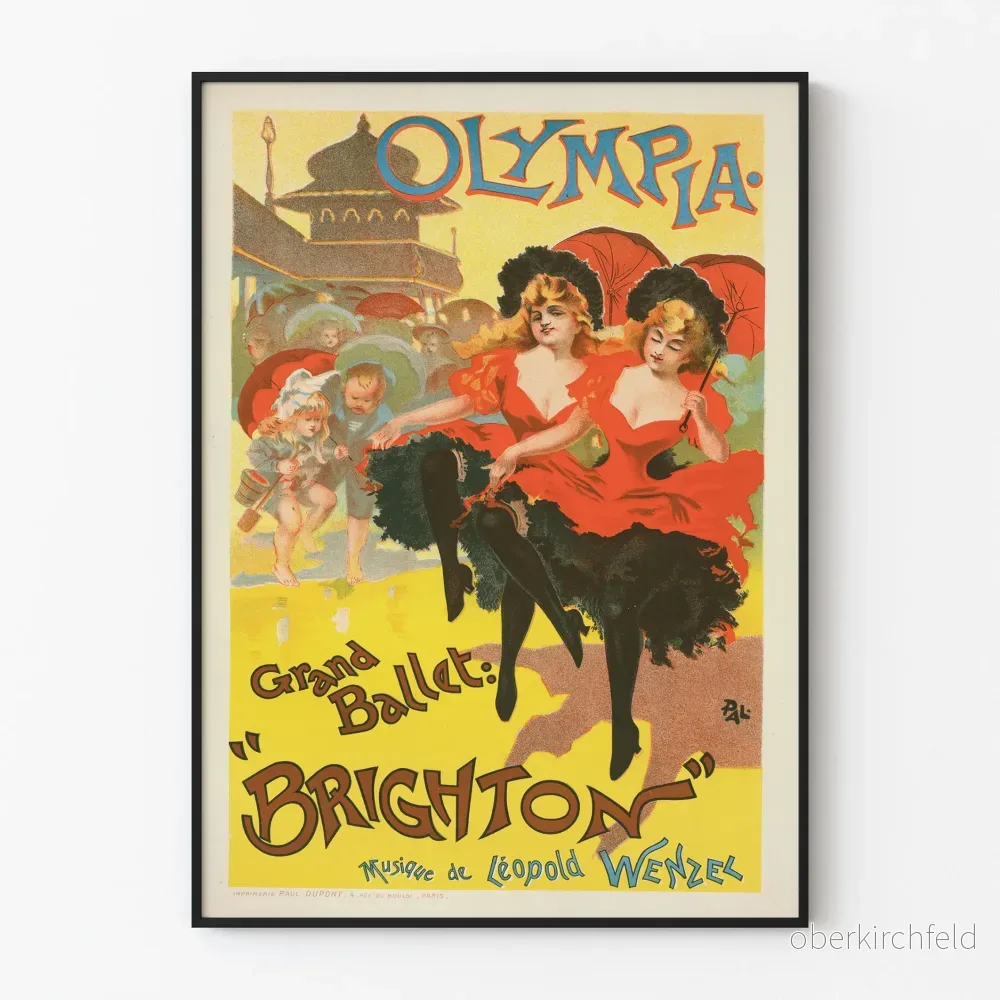 Vintageaffisch Grand Ballet Brighton väggdekoration