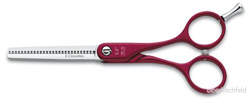 3 Claveles Duraluminio modelleringssax för frisörer, 15 cm, färg röd 8410990126093
