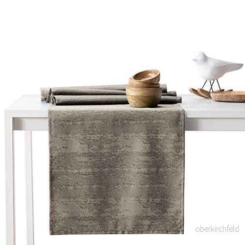 AmeliaHome Bordslöpare 30 x 80 cm lotuseffekt vattenavvisande ormhudmönster cappuccino vesta 4251758686459