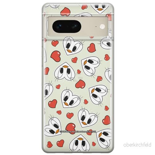 ERT GROUP mobiltelefonfodral för Google PIXEL 7 originalt och officiellt licensierat Looney Tunes mönster Tweety 018 optimalt anpassad till formen på mobiltelefonen, gedeeltelijk transparant 5905795156084