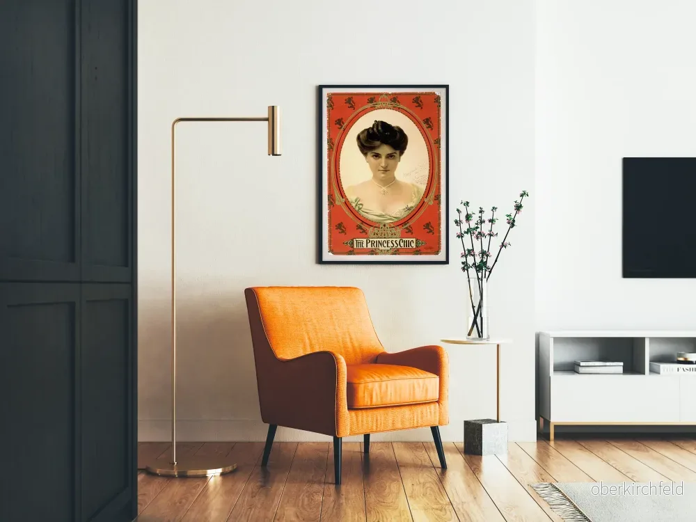 Vintageposter The Princess Chic med röd ram och ornamentalt dekorativ - Bild 2
