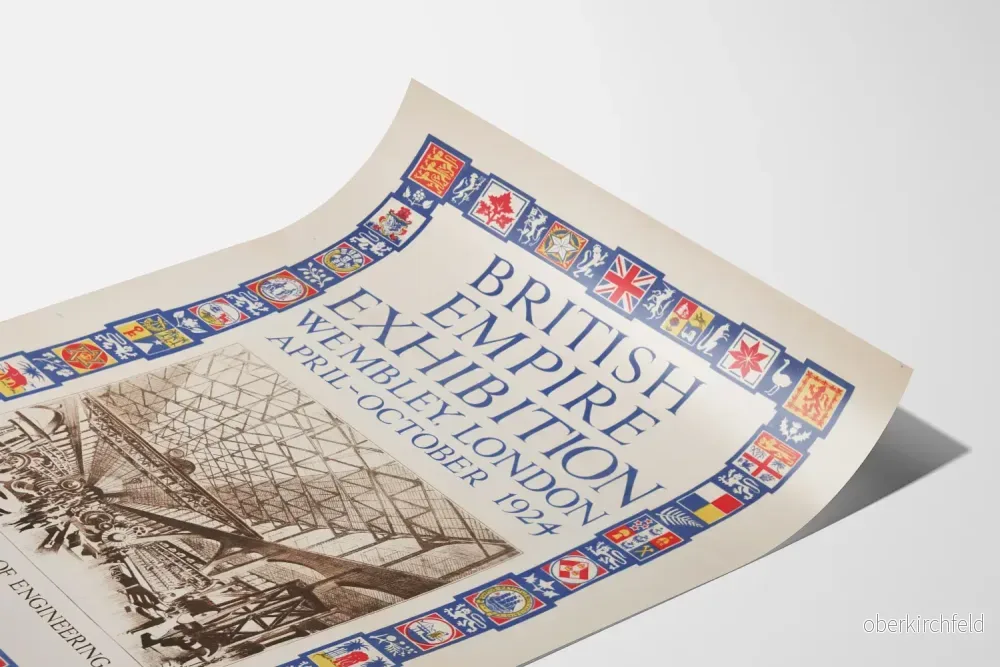 Britiska imperiets utställning Wembley 1924 - Vintage väggdekoration poster - Bild 3