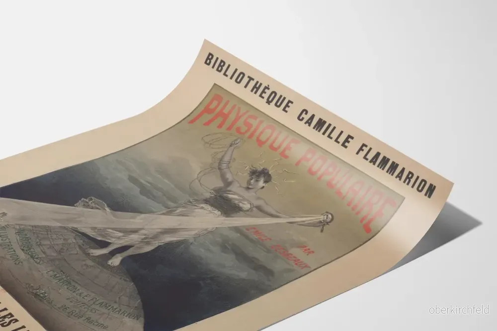 Vintageposter Physique Populaire - Camille Flammarion-biblioteket - Bild 3