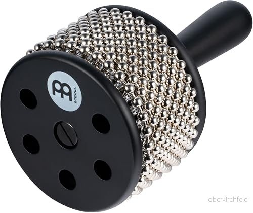 Meinl Percussion Turbo Cabasa instrument medelstort skakinstrument med pärlkedja ljudportar trä/rostfritt stål, svart (CA5BK) 840553062052