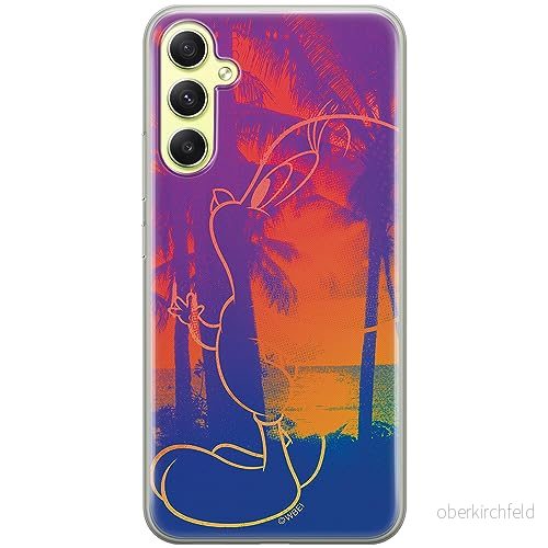 ERT GROUP mobiltelefonfodral för Samsung A34 5G originalt och officiellt licensierat Looney Tunes mönster Tweety 007 optimalt anpassad till formen på mobiltelefonen, fodral tillverkad av TPU plast 5905511792794