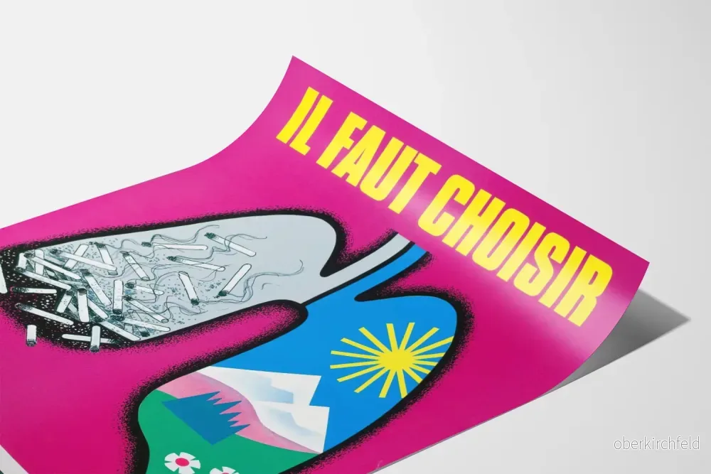 Vintage anti-rökningsposter - Man måste välja, stopp för cancer - Bild 3