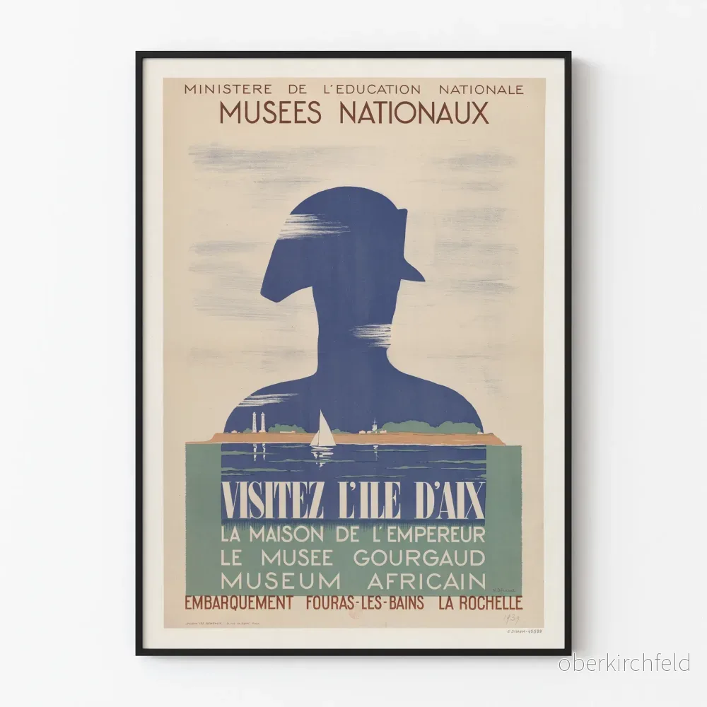 Vintage dekorativ poster Besök Île d'Aix