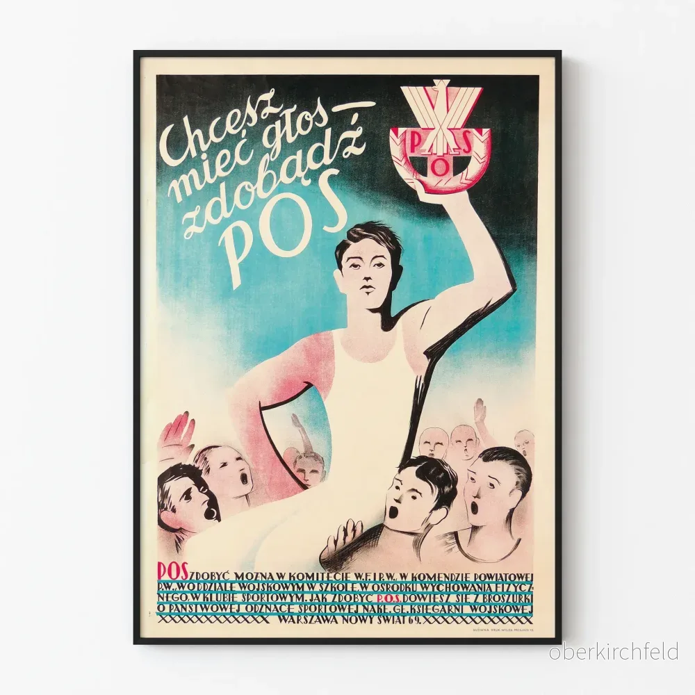 Vintage polsk propagandaposter för sport