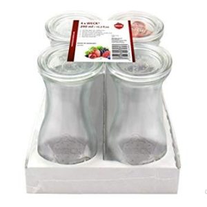 BILLIET Weck 55898W set med 4 glasflaskor lock 250 ml 4037839420392