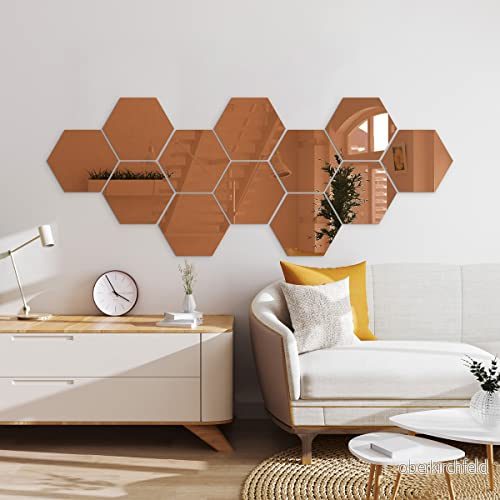 Ambiance Sticker Spegeleffekt väggdekaler som en spegel hexagoner rosa guld väggklistermärke för baby, barnrum och vardagsrum förpackning med 12 klistermärken 5415231521937 Ambiance Sticker Spegeleffekt väggdekaler som en spegel hexagoner rosa guld väggklistermärke för baby, barnrum och vardagsrum förpackning med 12 klistermärken 5415231521937
