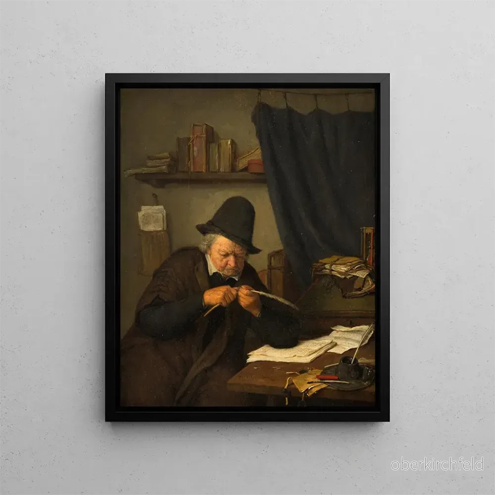 Målning av advokat vid sitt skrivbord – Adriaen van Ostade | Konsttryck Målning av advokat vid sitt skrivbord – Adriaen van Ostade | Konsttryck