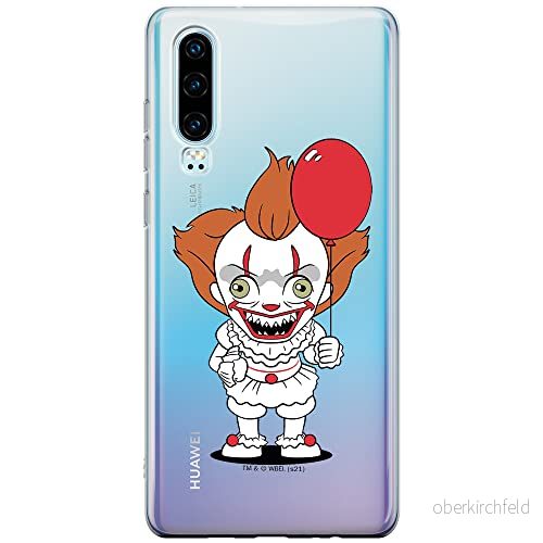 ERT GROUP mobiltelefonfodral för Huawei P30 originalt och officiellt licensierat Horror mönster It 006 Vit optimalt anpassad till formen på mobiltelefonen, gedeeltelijk transparant 5905131957160