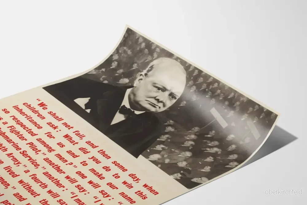 Historisk poster Winston Churchill Vi kommer inte att misslyckas 1942 - Bild 3