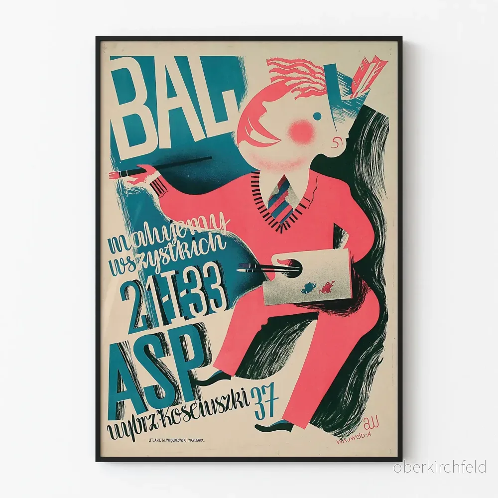 Vintage affisch Bal ASP konstnärlig väggdekoration Vintage affisch Bal ASP konstnärlig väggdekoration