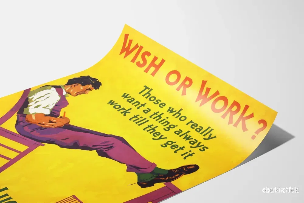 Motiverande poster "Wish or Work" - Inspirerande väggdekoration - Bild 3