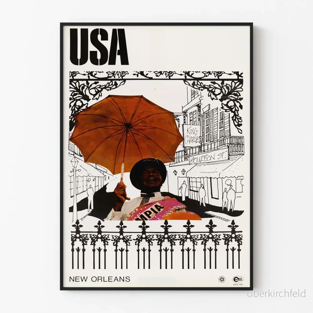 Vintageposter New Orleans USA – Konstnärlig väggdekoration