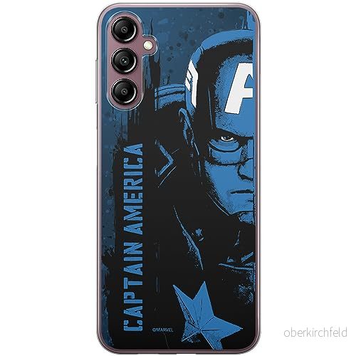 ERT GROUP mobiltelefonfodral för Samsung A14 4G/5G originalt och officiellt licensierat Marvel mönster Capitan America 010 anpassad till formen på mobiltelefonen, fodral tillverkad av TPU plast 5905511833060