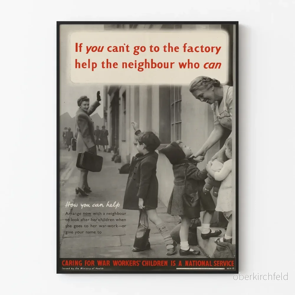 Vintageposter Hjälp till krigets arbetarbarn