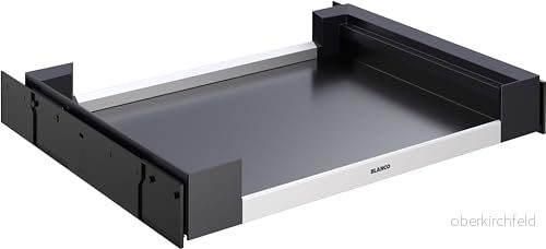 BLANCO Flat Drawer 60 frontutdrag plast, aluminium, stålplåt, svartgrå, underskåp förvaring av diskbänkstillbehör, rengöringsredskap, soppåsrullar och diskmaskinskranar 4020684828826