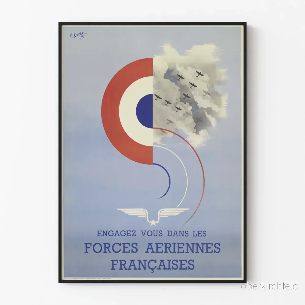 Vintageaffisch för Franska flygvapnet - Militär väggdekoration
