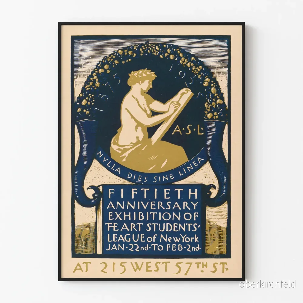 Vintageposter för utställning 50-årsjubileum av Art Students League New York Vintageposter för utställning 50-årsjubileum av Art Students League New York