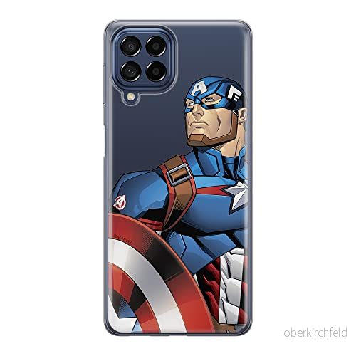 ERT GROUP mobiltelefonfodral för Samsung M53 5G originalt och officiellt licensierat Marvel mönster Captain America 011 optimalt anpassad till formen på mobiltelefonen, gedeeltelijk transparant 5905511395629
